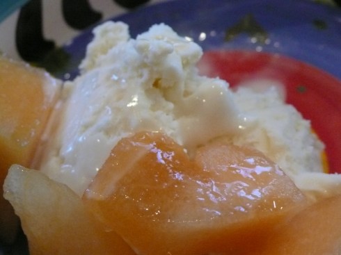 Vanilla Ice Cream and cantaloupe